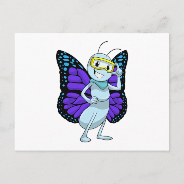 Butterfly with Goggles Postcard (Front)