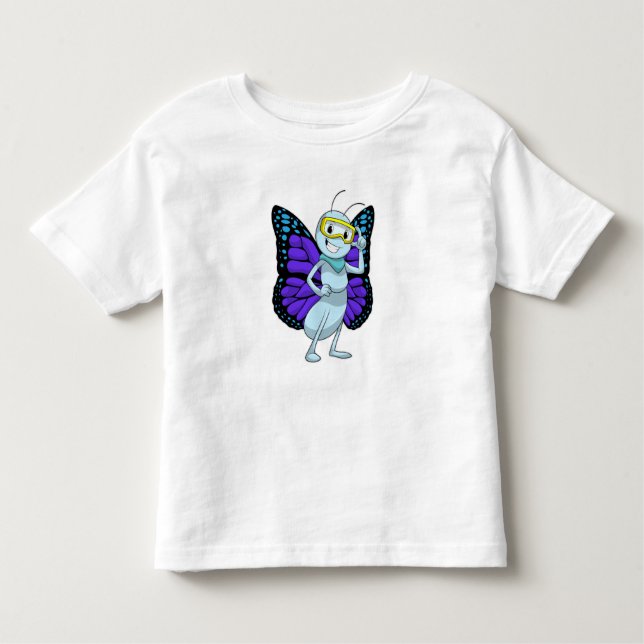 Butterfly with Goggles Toddler T-Shirt (Front)