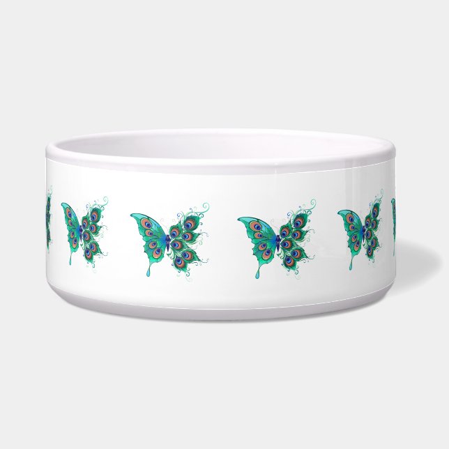 Butterfly with Green Peacock Feathers (Front)