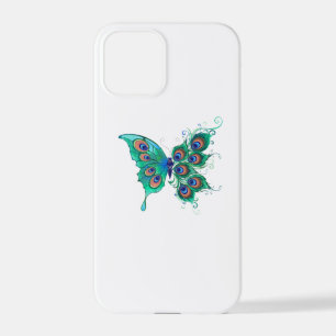 Butterfly with Green Peacock Feathers iPhone 12 Pro Case