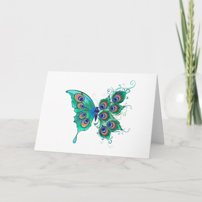 Butterfly with Green Peacock Feathers Program (Front)