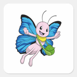 Butterfly with Handbag Square Sticker