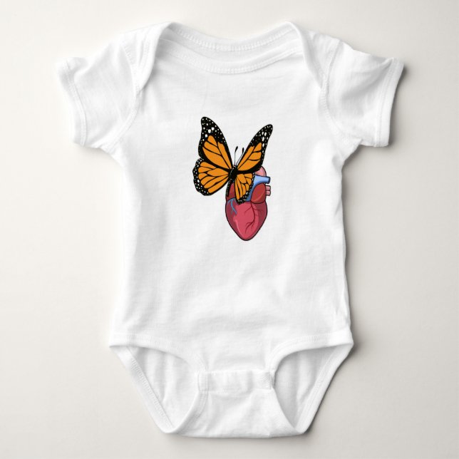 Butterfly with Heart Baby Bodysuit (Front)