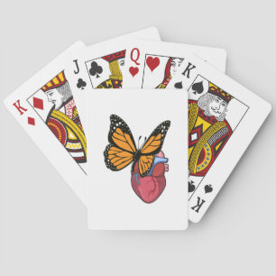 Butterfly with Heart Playing Cards