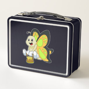 Butterfly with Honey Metal Lunch Box