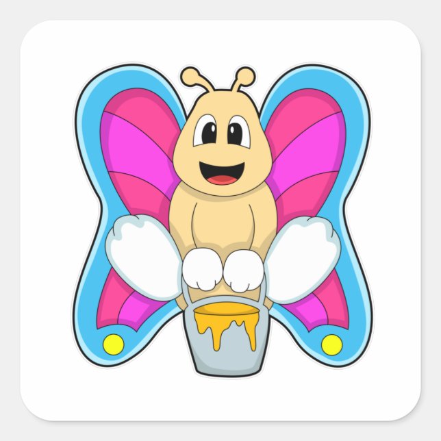 Butterfly with Honey Square Sticker (Front)