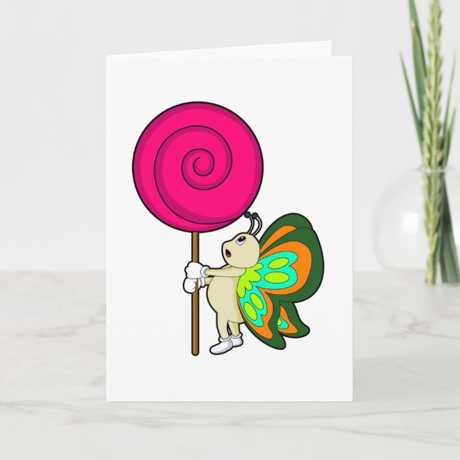 Butterfly with Lollipop Card (Front)