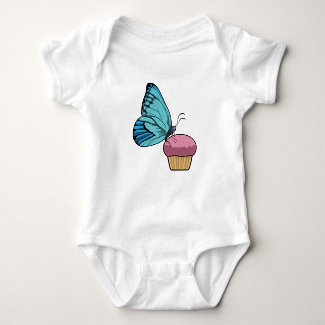 Butterfly with Muffin Baby Bodysuit (Front)