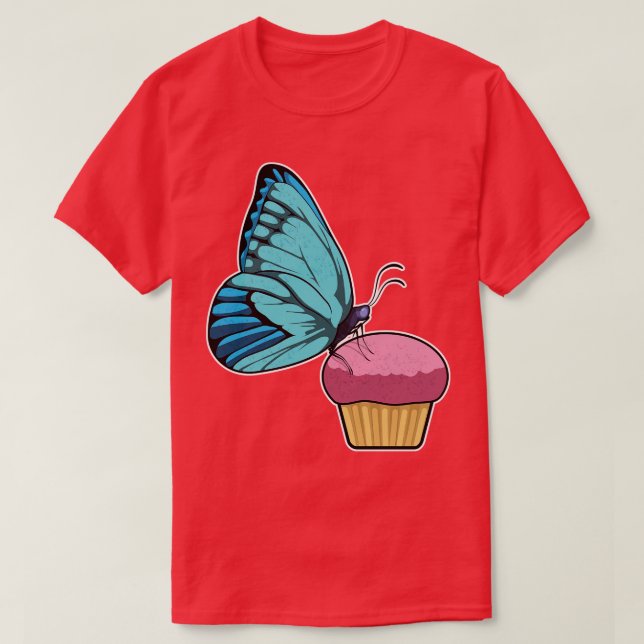 Butterfly with Muffin T-Shirt (Design Front)