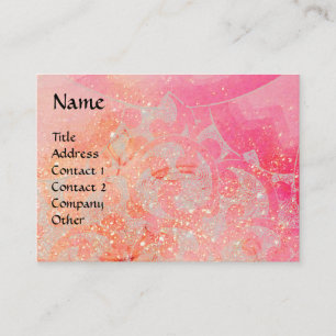 BUTTERFLY WITH PINK SPARKLING SWIRLS BUSINESS CARD