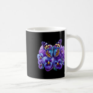Butterfly With Purple Flowers Pansy Dementia Heime Coffee Mug