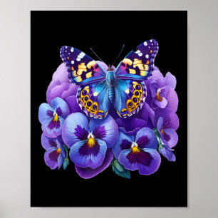 Butterfly With Purple Flowers Pansy Dementia Heime Poster