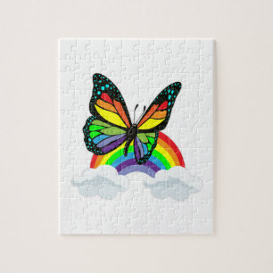 Butterfly with Rainbow Jigsaw Puzzle
