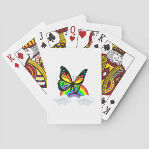 Butterfly with Rainbow Playing Cards