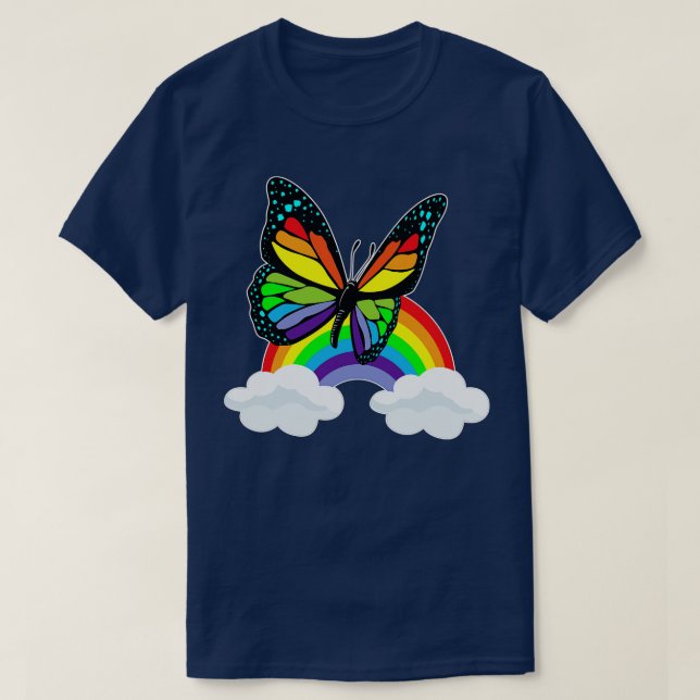 Butterfly with Rainbow T-Shirt (Design Front)