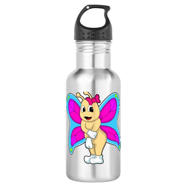 Butterfly with Ribbon 710 Ml Water Bottle (Front)
