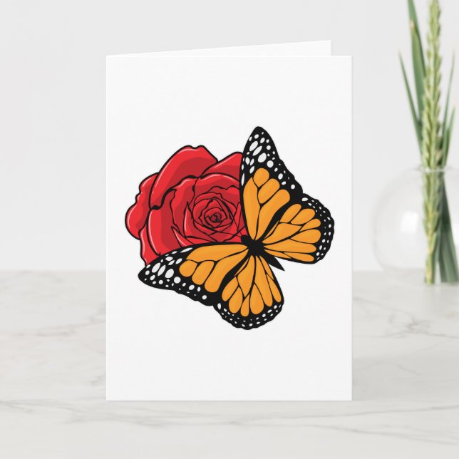 Butterfly with Rose Card (Front)