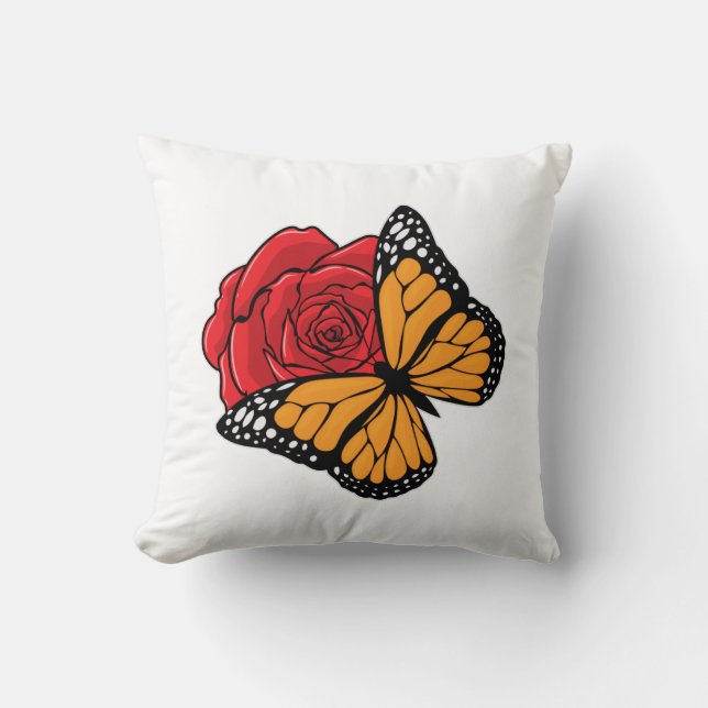 Butterfly with Rose Cushion (Front)