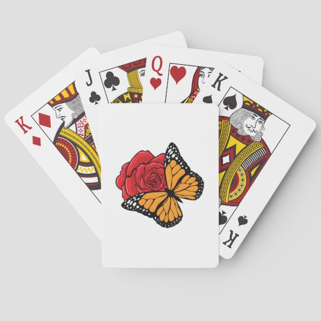 Butterfly with Rose Playing Cards (Back)