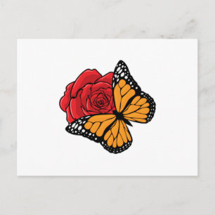 Butterfly with Rose Postcard