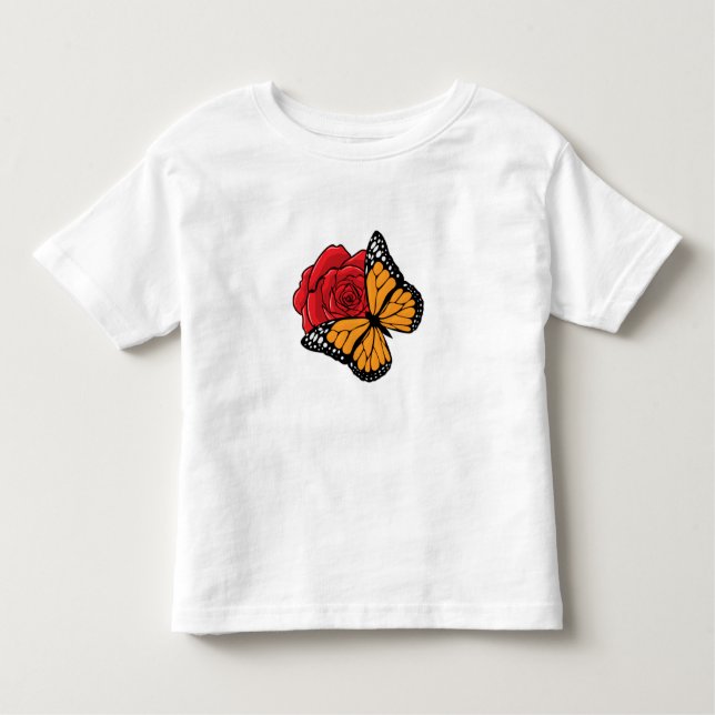 Butterfly with Rose Toddler T-Shirt (Front)