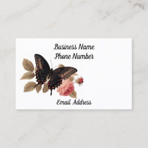 Butterfly With Roses Business Card