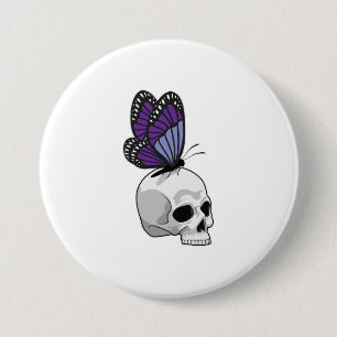 Butterfly with Skull 7.5 Cm Round Badge