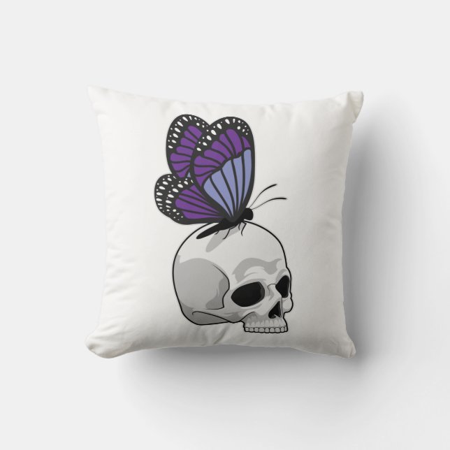 Butterfly with Skull Cushion (Front)