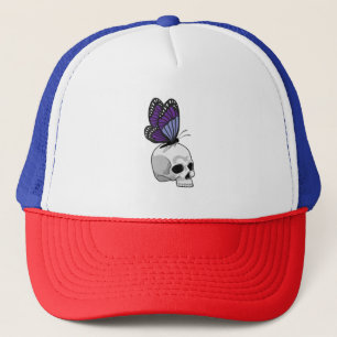 Butterfly with Skull Trucker Hat