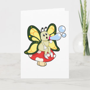 Butterfly with Soap bubbles Card