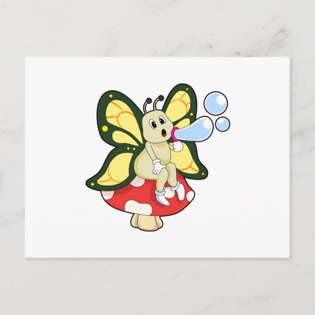 Butterfly with Soap bubbles Postcard (Front)