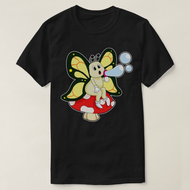Butterfly with Soap bubbles T-Shirt (Design Front)
