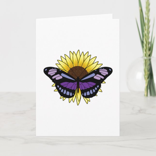 Butterfly with Sunflower Card (Front)