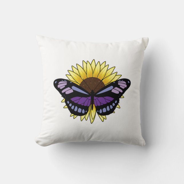 Butterfly with Sunflower Cushion (Front)
