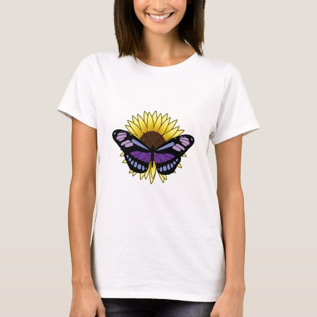 Butterfly with Sunflower T-Shirt (Front)
