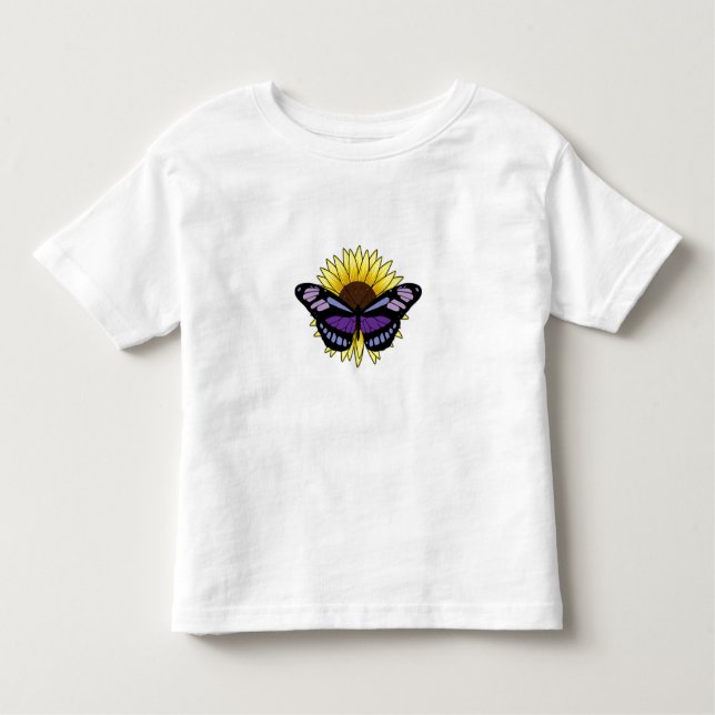 Butterfly with Sunflower Toddler T-Shirt (Front)