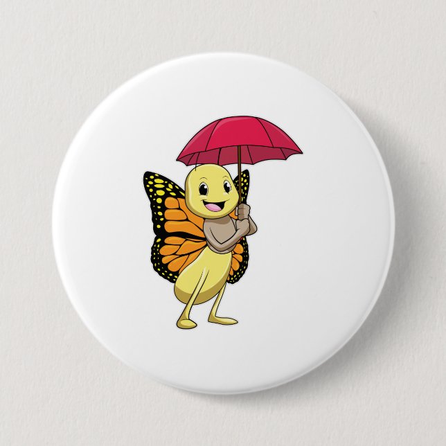 Butterfly with Umbrella 7.5 Cm Round Badge (Front)