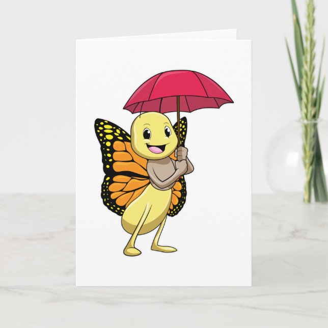 Butterfly with Umbrella Card (Front)