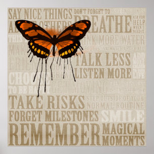 Butterfly with Words Poster