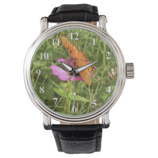 Butterfly With Zinnia Watch