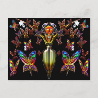 Butterfly Woman Flying Postcard