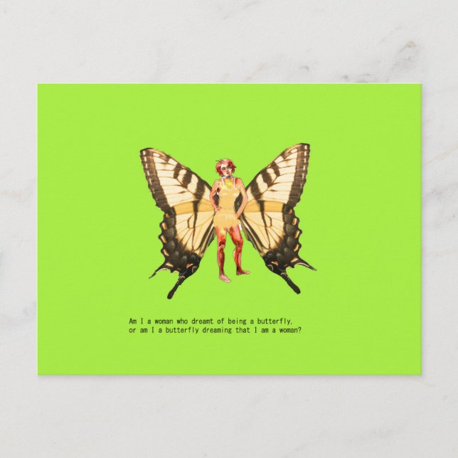 Butterfly woman holiday postcard (Front)