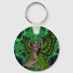 Butterfly woman key ring
