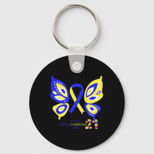 Butterfly World Down Syndrome Awareness Day Women Key Ring