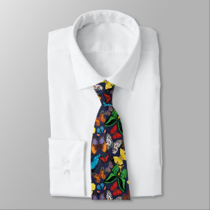 Butterfly World Navy Tie