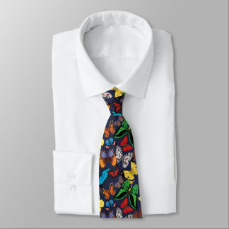 Butterfly World Navy Tie