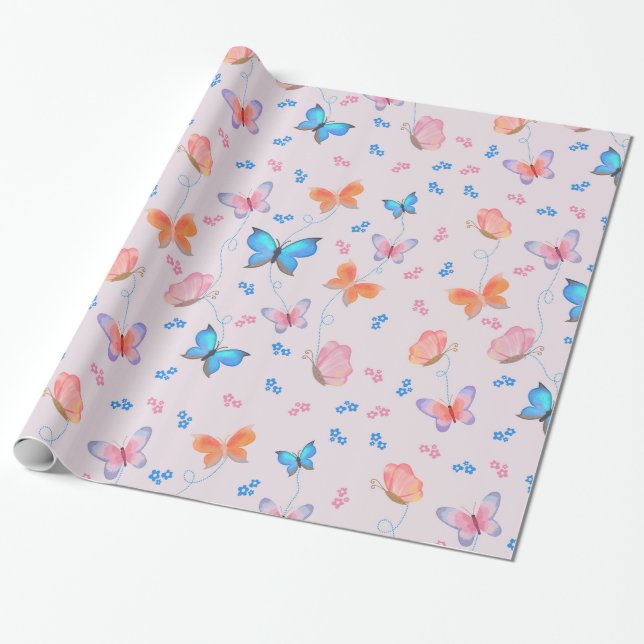 Butterfly wrapping paper (Unrolled)