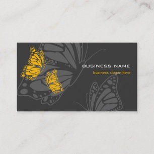 Butterfly Yellow & Dark Elegant Modern Business Card