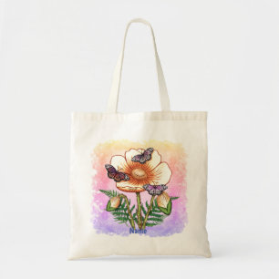Butterfly yellow Poppy Tote Bag