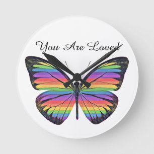 Butterfly You Are Loved Wall Clock
